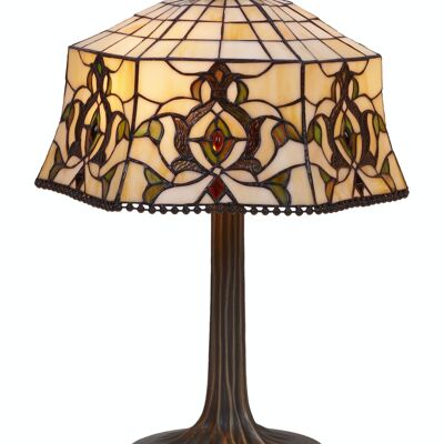 Lampada da tavolo Tiffany base albero Hexa Serie D-40cm LG242300M