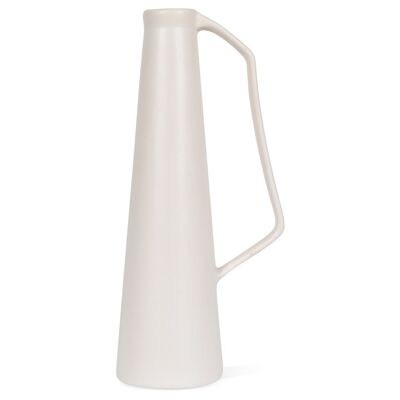 Vase ceramic Anse blanc L9,6 H6,2 H21cm
