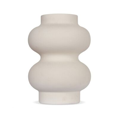 Vase ceramic Double blanc texturé D15 H20,2cm