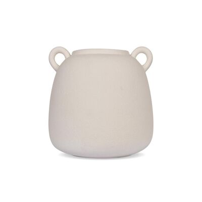 Vase ceramic Marti blanc texturé D17 H17cm