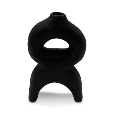 Vase ceramic Nomade noir L14 P5 H21cm