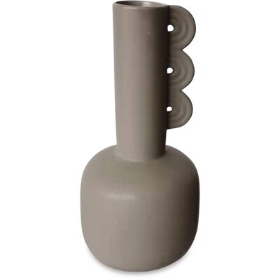 Vase ceramic Onde stone Taupe D12 H26cm