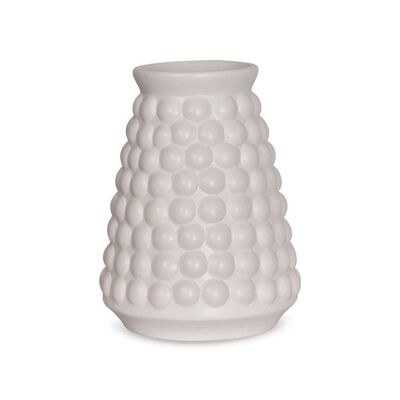 Vase ceramic Point blanc D10 H13cm