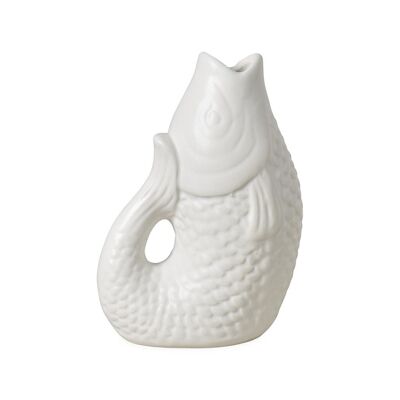 Vase ceramic Poisson pm blanc L8,2 P5 H12cm