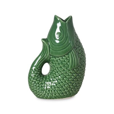 Vase ceramic Poisson pm vert L8,2 P5 H12cm
