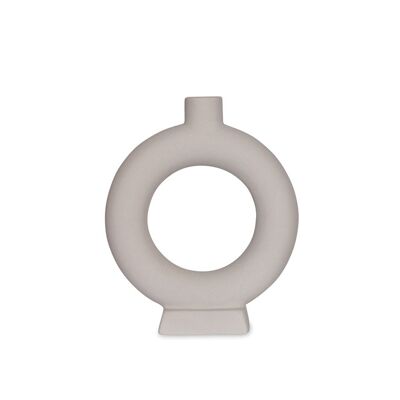 Vase ceramic Ring gris galet L15 P4,5 H18cm