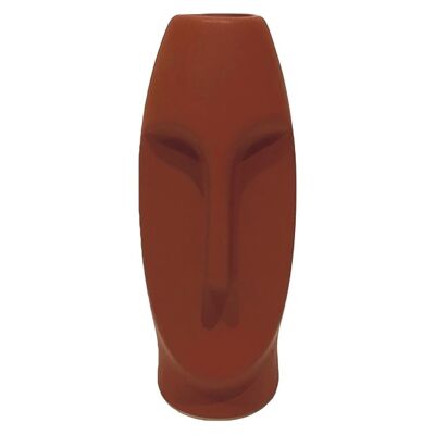 Vase ceramic visage pm Terracota L10,2 P9,5 H24,4cm