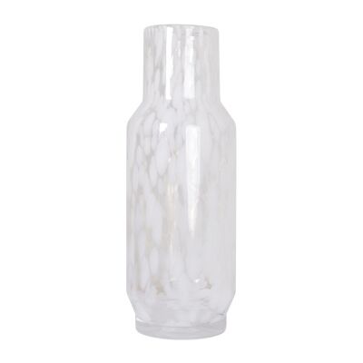 Vase Ovale léopard blanc D12 H31cm