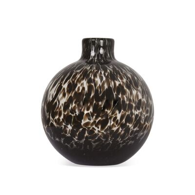 Vase Rond léopard noir D12,5 H13cm