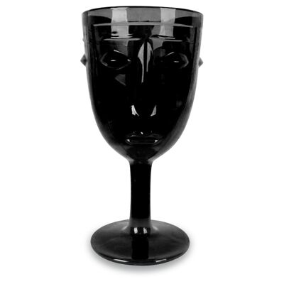 Verre à pied Visage noir D8 H16,5cm