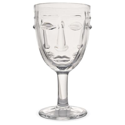 Verre à pied Visage transparent D8 H16,5cm