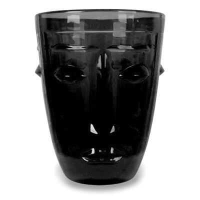 Verre gobelet Visage noir D8 H10cm