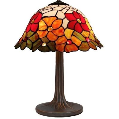 Lampada da tavolo Tiffany base ad albero Bell Series D-40cm LG282300M
