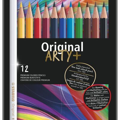 Colored pencils - Metal box x 12 STABILO Original ARTY+