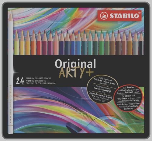 Crayons de couleur - Boîte métal x 24 STABILO Original ARTY+