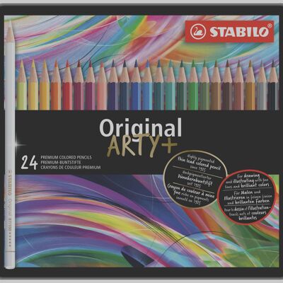 Crayons de couleur - Boîte métal x 24 STABILO Original ARTY+