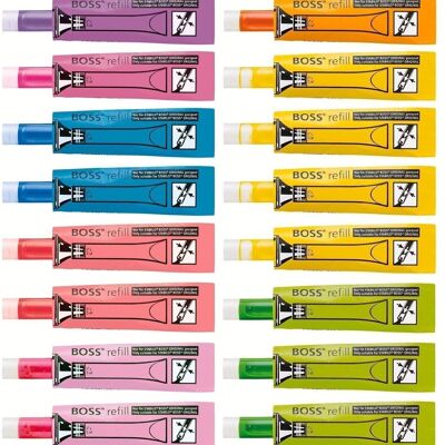 20 recharges STABILO BOSS ORIGINAL - coloris panachés