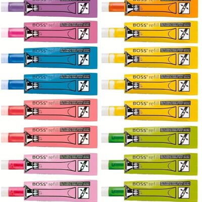20 recharges STABILO BOSS ORIGINAL - coloris panachés