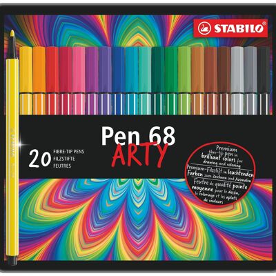 Bolígrafos de dibujo - Caja metálica x 20 STABILO Pen 68 ARTY