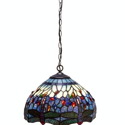 Medium Tiffany ceiling pendant with chain diameter 30cm Belle Epoque Series LG197199