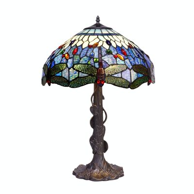 Lampada da tavolo base Tiffany con foglie Serie Belle Epoque D-40cm LG197520