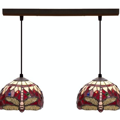 Striscia pendente a soffitto Tiffany Serie Belle Rouge D-20cm x2 LG199202