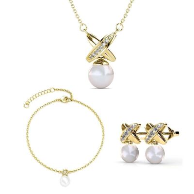 Adornment and Box Crystal Chris Pearl - Gold and Crystal