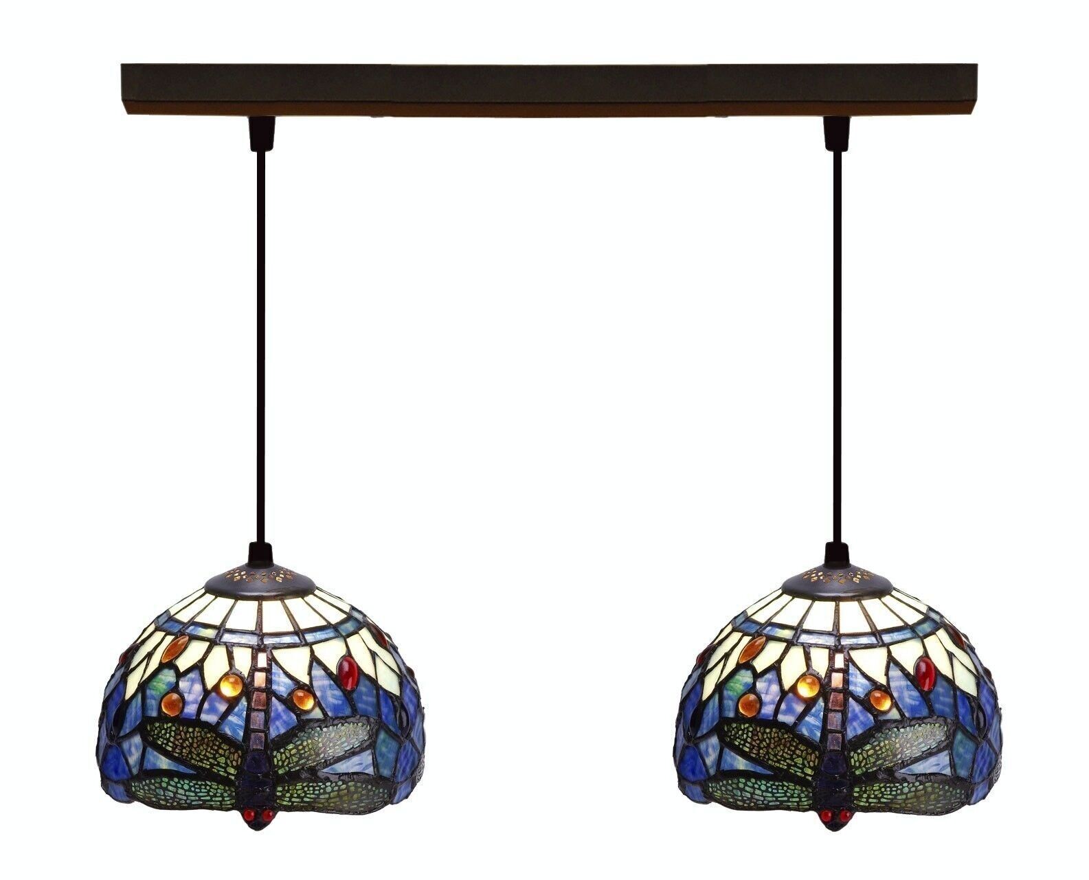 Colgante de techo Tiffany regleta Serie Belle Epoque  D-20cm x2 LG199802