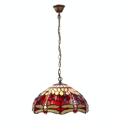 Larger Tiffany ceiling pendant with chain diameter 40cm Belle Rouge Series LG203599