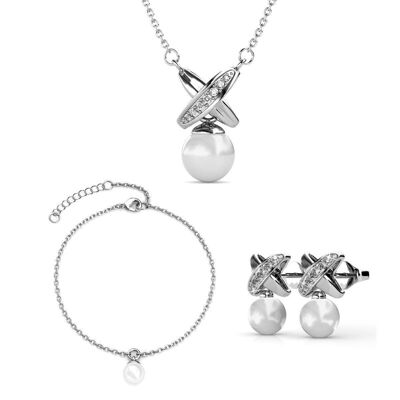 Adornment and Box Crystal Chris Pearl - Silver and Crystal
