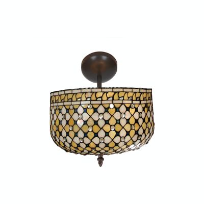 Low ceiling ceiling lamp with tube Tiffany Queen Series D-30cm LG213544