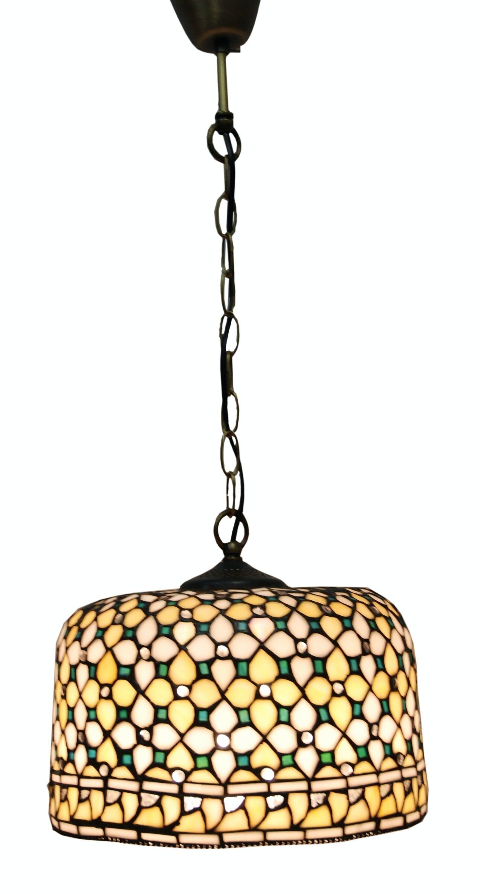 Colgante de techo menor diámetro 20cm  con cadena Tiffany Serie Queen LG213799