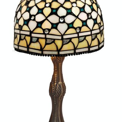 Lampada da tavolo Tiffany base ondulata Queen Series D-20cm LG213880