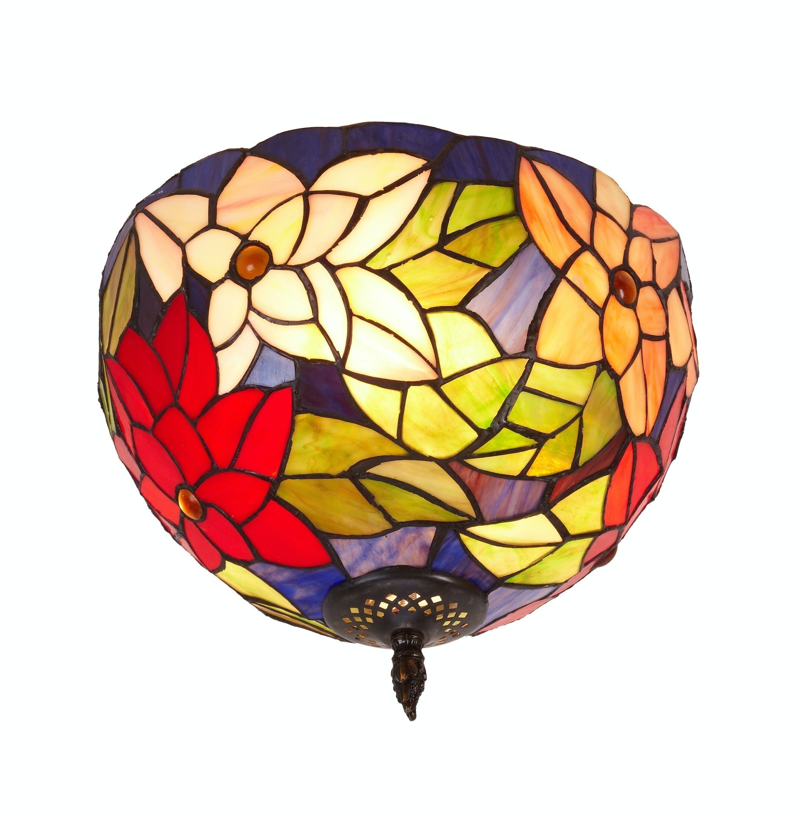 Plafón de techo medio Tiffany diámetro 30cm Serie Güell LG222900