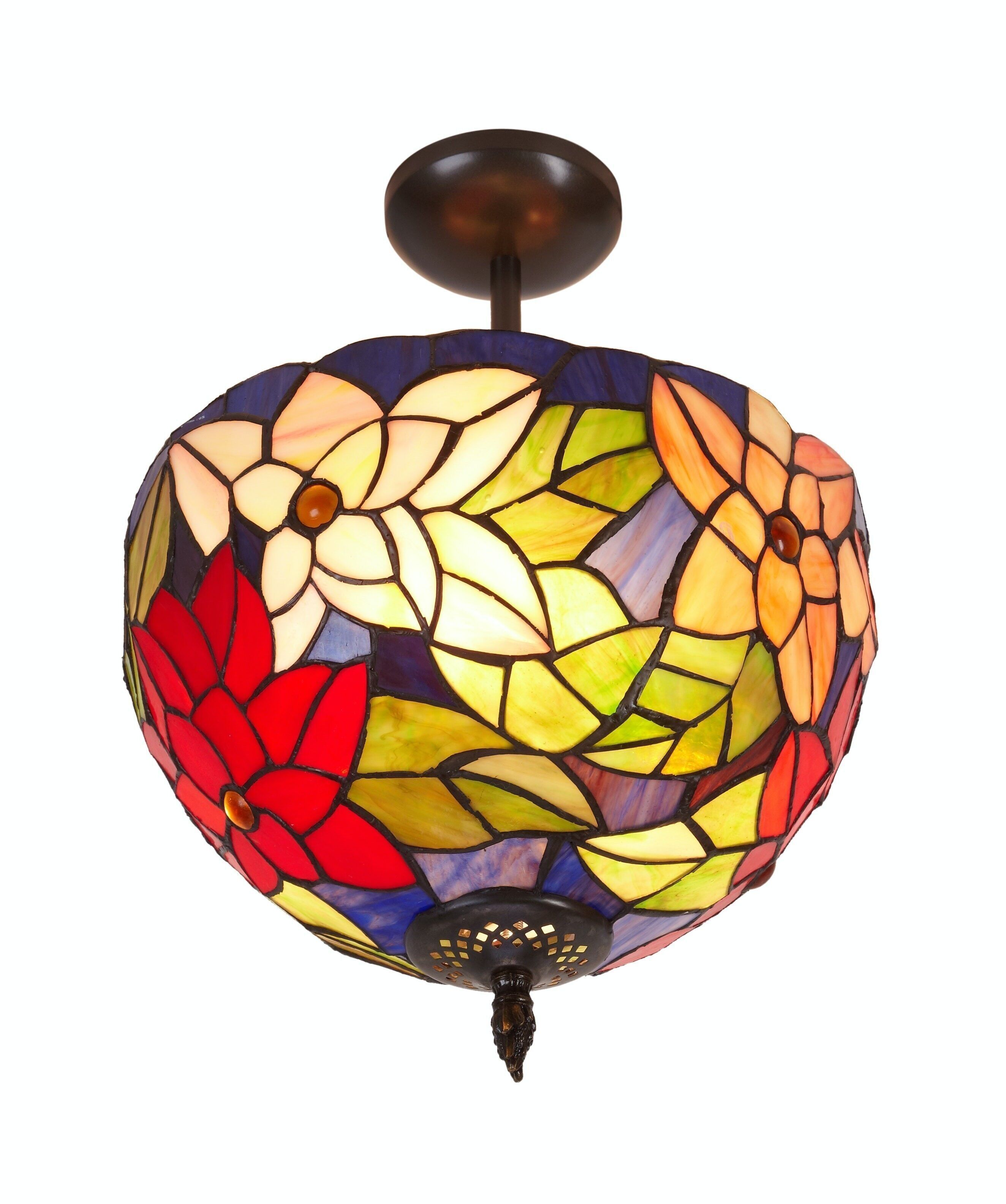 Plafón de techo bajo medio Tiffany diámetro 30cm Serie Güell LG222944