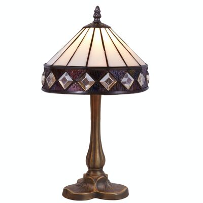 Lampada da tavolo Tiffany base trifoglio Illumina Serie D-20cm LG290870