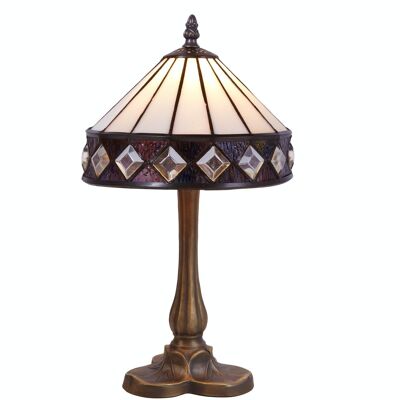 Lampe à poser Tiffany base trèfle Série Illumina D-20cm LG290870