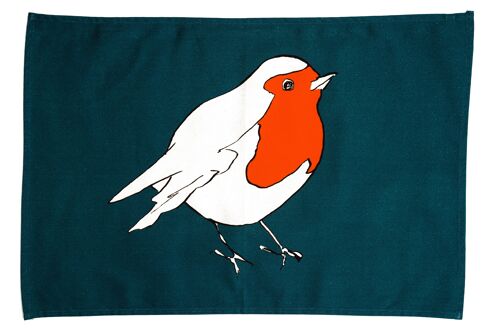 Colour Tea Towels - Blue Robin