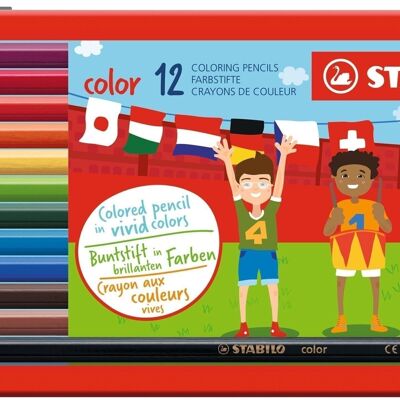 Metal box x 12 STABILO color colored pencils