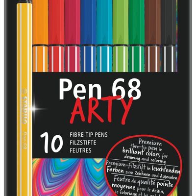 Drawing pens - Metal box x 10 STABILO Pen 68 ARTY