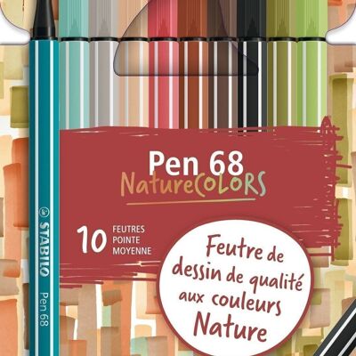 Drawing markers - Cardboard case x 10 STABILO Pen 68 markers