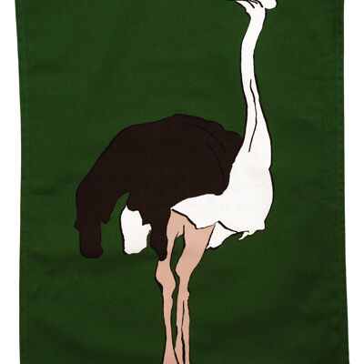 Colour Tea Towels - Green Ostrich