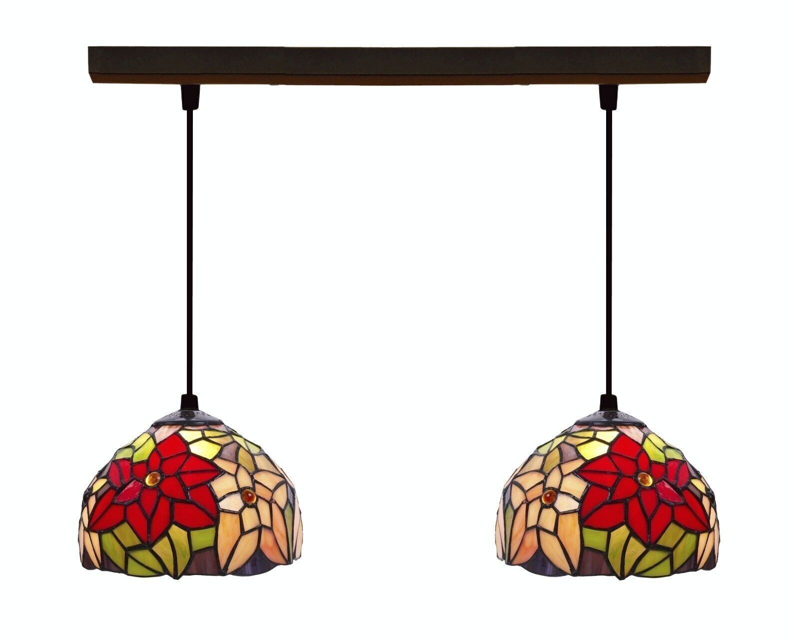 Colgante de techo Tiffany regleta Serie Güell D-20cm x2 LG223402