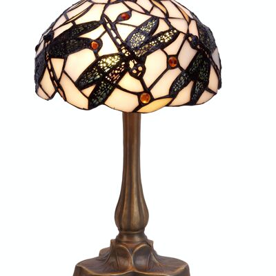 Kleine Tiffany-Tischlampe in Kleeblattform, Sockeldurchmesser 20 cm, Pedrera-Serie LG224670