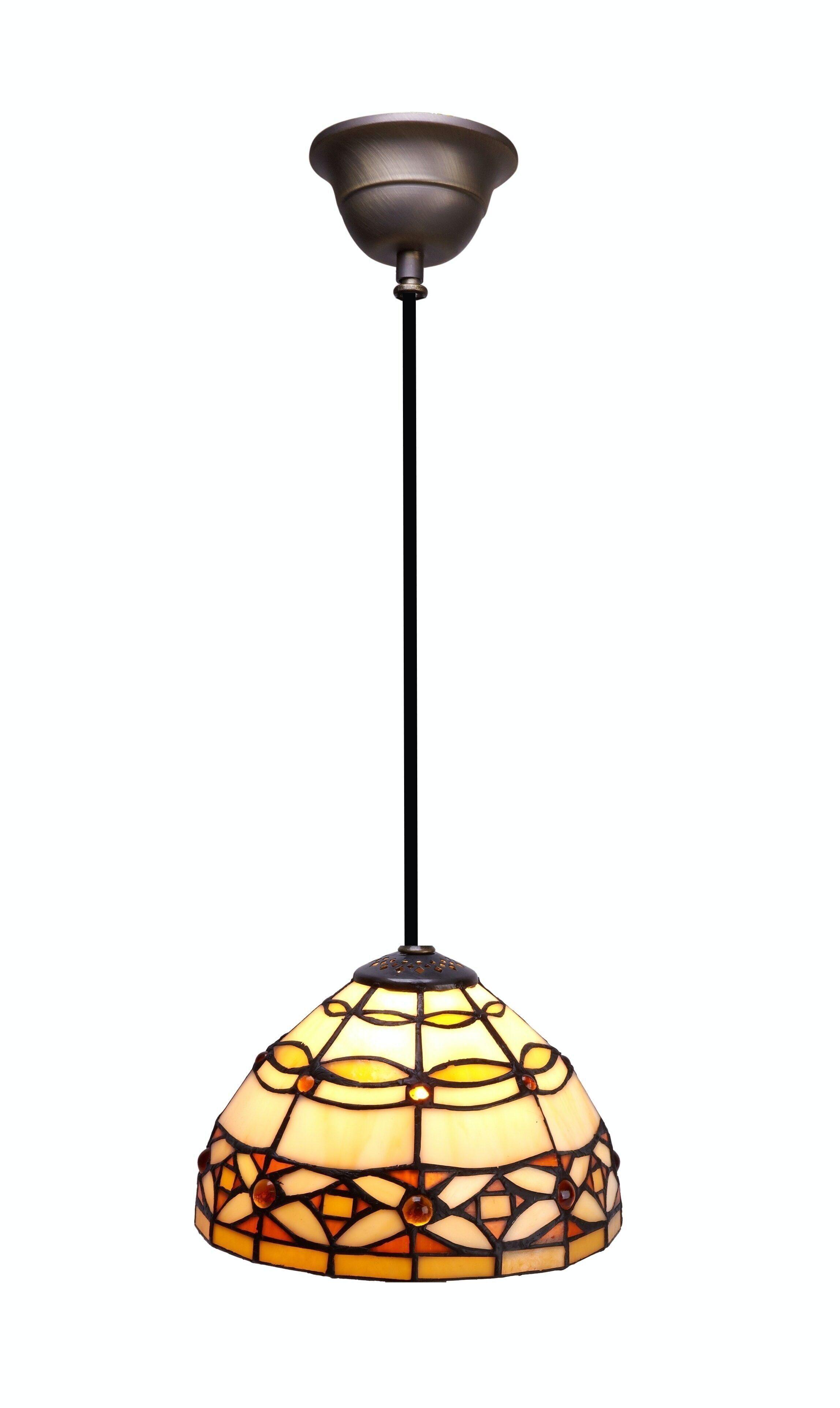 Deckenanhänger kleinerer Durchmesser 20 cm mit Kabel Tiffany Ivory Serie LG225700