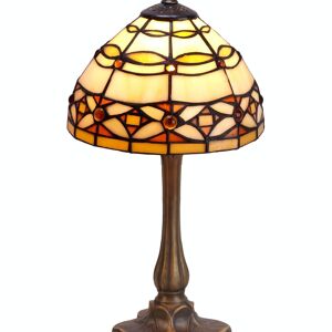 Lampe à poser Tiffany base trèfle Ivoire Série D-20cm LG225870