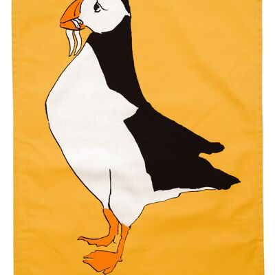Colour Tea Towels - Yellow Puffin