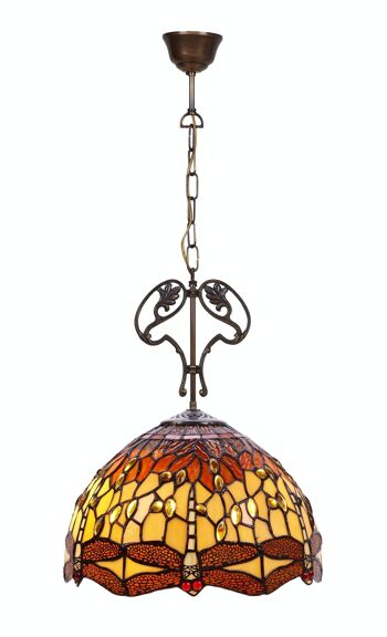 Pendentif avec ornement en fonte Tiffany Belle Amber Series D-30cm LG232466 1