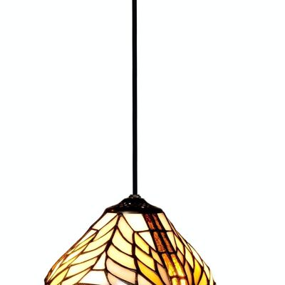 Ceiling pendant with black cable and Tiffany lampshade diameter 20cm Dalí Series LG238700