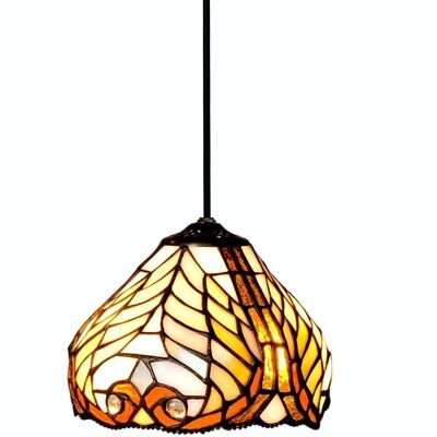 Ceiling pendant with black cable and Tiffany lampshade diameter 20cm Dalí Series LG238700
